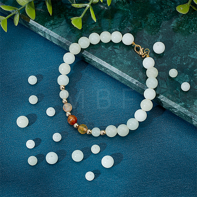 6 Styles Synthetic Luminous Stone Round Beads G-CA0001-55-1