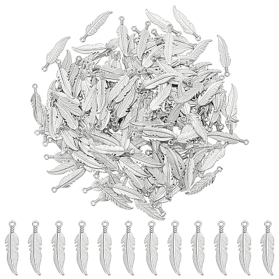 200Pcs Tibetan Style Alloy Pendants FEAT-UN0001-01AS-1