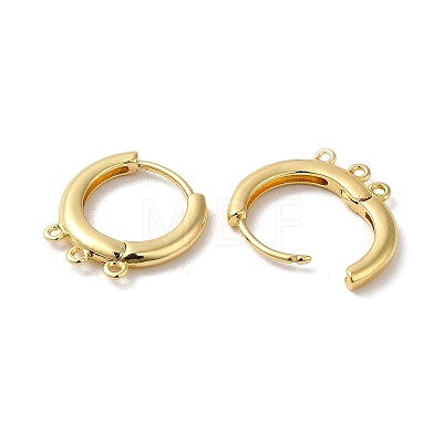 Rack Plating Brass Huggie Hoop Earring Findings KK-E084-84G-1