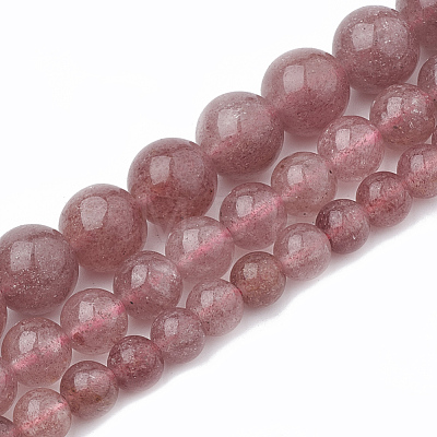 Natural Strawberry Quartz Beads Strands G-S295-15-6mm-1