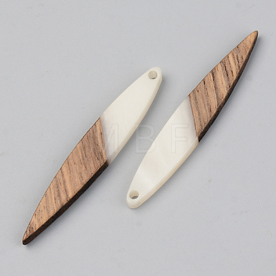 Opaque Resin & Walnut Wood Pendants X-RESI-S389-015A-C04-1