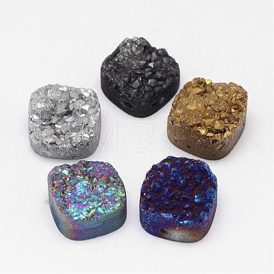 Electroplated Natural Druzy Quartz Crystal Beads G-G888-05-1