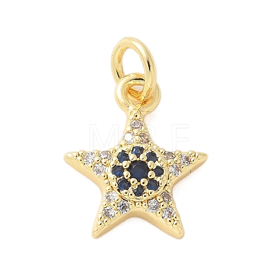 Brass Micro Pave Cubic Zirconia Charms KK-U056-41G-1