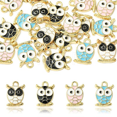 20Pcs 4 Colors Alloy Enamel Pendants FIND-YW0005-33-1