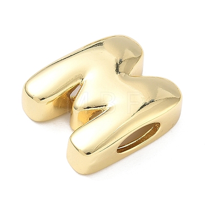 Brass Initial Beads KK-B167-27G-01M-1