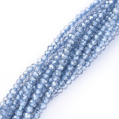 Electroplate Glass Beads Strands X-EGLA-F149-PL-01-1