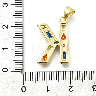 Brass Micro Pave Clear Cubic Zirconia Pendants KK-G521-01G-K-01-1