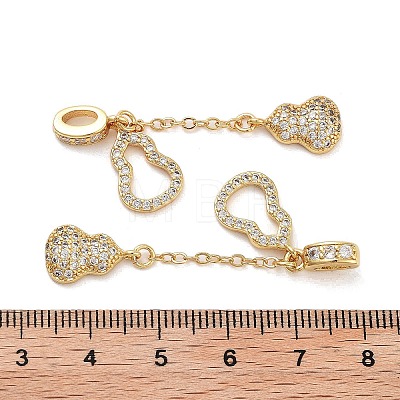 Rack Plating Brass Micro Pave Clear Cubic Zirconia Pendants KK-Z064-14G-1