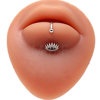 Stainless Steel Rhinestone Lip Rings Piercing Jewelry for Women WG14C26-10-1