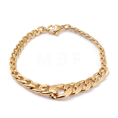Men's Vacuum Plating 304 Stainless Steel Graduated Cuban Link Chain Necklaces & Bracelets Jewelry Sets SJEW-I207-01G-1