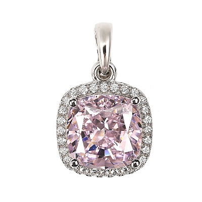 925 Sterling Silver Pave Cubic Zirconia Pendants STER-C015-01A-02-1