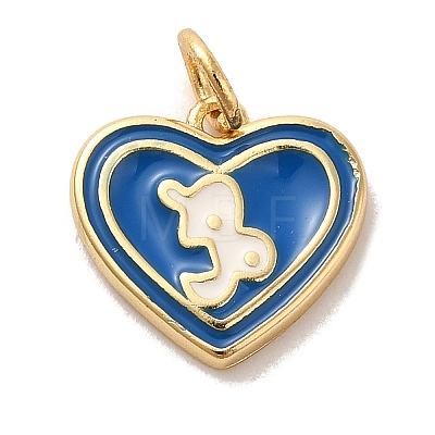 Real 18K Gold Plated Brass Enamel Pendants KK-M273-06L-G-1