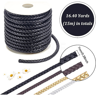 PU Imitation Leather Braided Cord WL-WH0003-14A-1