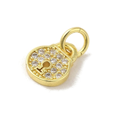 Brass Micro Pave Cubic Zirconia Charms KK-M283-28B-01-1