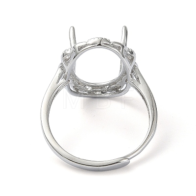Adjustable 925 Sterling Silver Ring Components STER-K179-09P-1