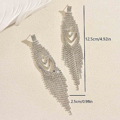 Brass Rhinestone Chandelier Earrings for Women TS9607-1