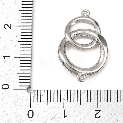 Brass Micro Pave Clear Cubic Zirconia Links Connector Charms KK-K413-05P-1