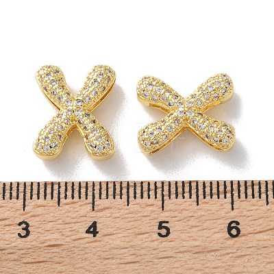 Rack Plating Brass Micro Pave Cubic Zirconia Slide Charms KK-C084-34G-X-1