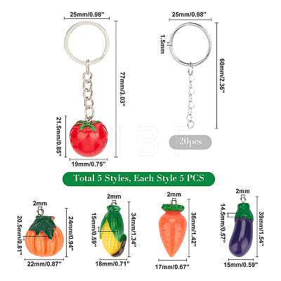  DIY Vegetables Themed Keychain Making Kits DIY-NB0004-62-1