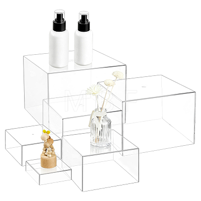6Pcs 6 Sizes Acrylic Cube Food Nesting Riser Stands ODIS-WH0038-303A-1