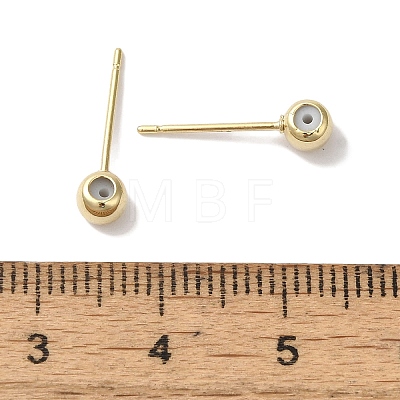 Brass Studs Earrings Finding KK-K383-04B-G-1