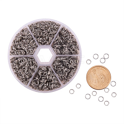 304 Stainless Steel Split Rings Split Rings Outer Diameter 5-8mm for Jewelry Making STAS-PH0004-02-1