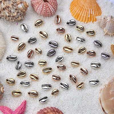50Pcs 5 Colors Electroplated Shell Beads BSHE-SZ0001-09-1