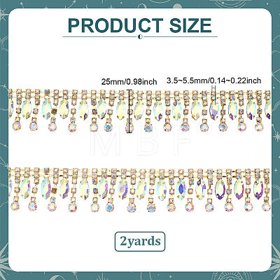 2Yards Iron & Glass Beaded Trim Garland Strand OCOR-ME0001-70-1