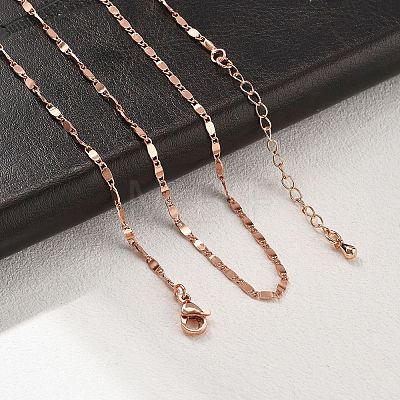 Brass Oval Link Chain Necklaces for Women NJEW-D302-26RG-1