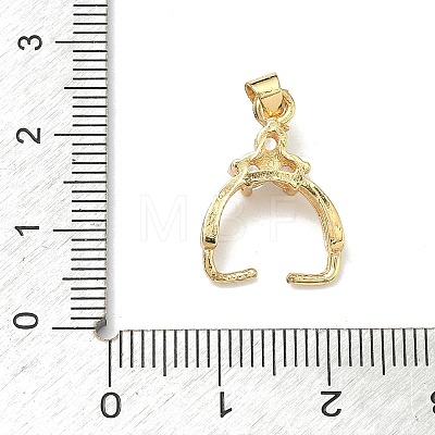 Brass Micro Pave Cubic Zirconia Ice Pick and Pinch Bails KK-G557-43G-1