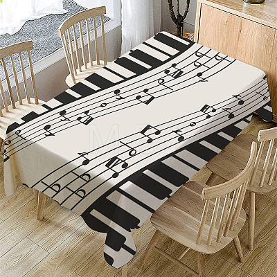 Piano Pattern Linen Tablecloth AJEW-WH0528-69B-1