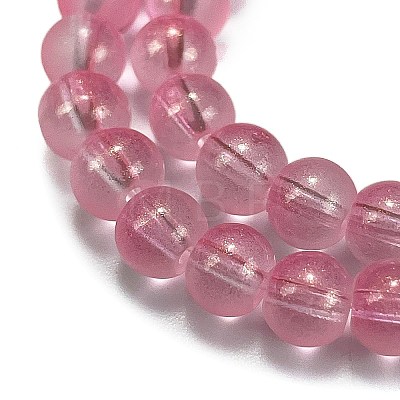 Frosted Transparent Glass Bead Strands GLAA-P065-6mm-03-1