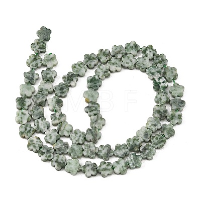 Natural Green Spot Jasper Beads Strands G-B138-C24-01-1