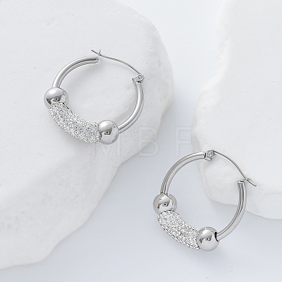 Vintage Style Round 304 Stainless Steel Hoop Earrings MV0538-1