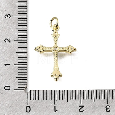 Easter Brass Clear Cubic Zirconia Pendants KK-G602-01G-1