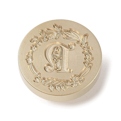 Golden Tone Wax Seal Brass Stamp Head DIY-B079-01G-N-1