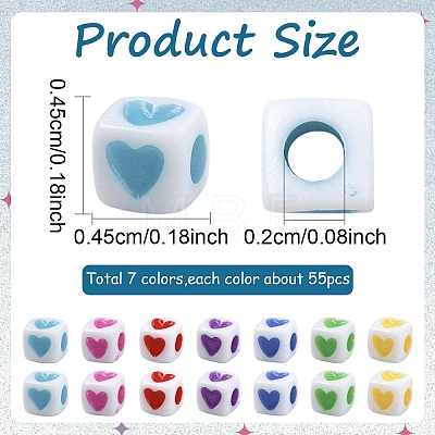 399Pcs 7 Colors Opaque Acrylic Beads OACR-YW0003-12-1