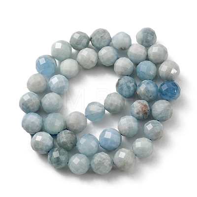 Natural Aquamarine Beads Strands G-E561-25-9mm-1