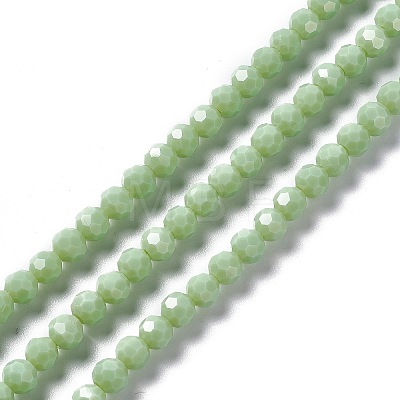 Faceted(32 Facets) Glass Beads Strands EGLA-J042-36B-M-1