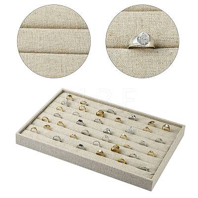 Imitation Burlap Jewelry Ring Displays RDIS-G002-03-1