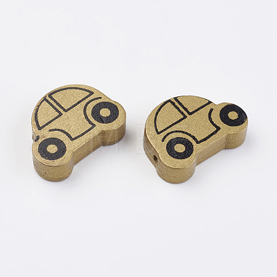 Spray Painted Natural Wood Beads WOOD-Q030-75G-1