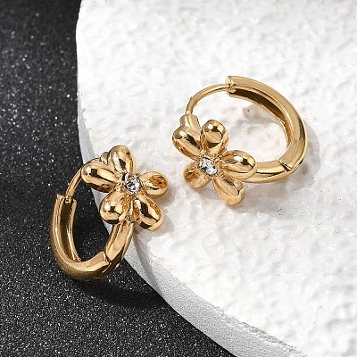 Valentine's Day 304 Stainless Steel Rhinestone Hoop Earrings EJEW-P344-04G-1