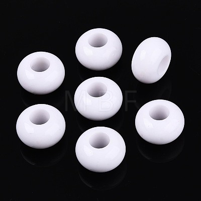 Opaque Acrylic European Large Hole Beads SACR-N019-03K-1
