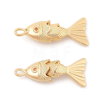 Brass Micro Pave Clear Cubic Zirconia Pendants X-KK-C080-02A-G-1