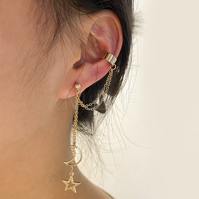 1 Pcs Alloy Star Cuff Earrings for Women WG0D93E-34-1