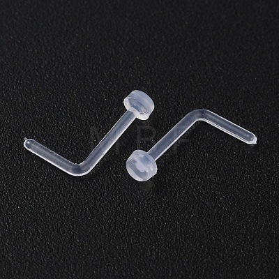 Acrylic L-Shaped Nose Ring AJEW-YWC0001-01G-1