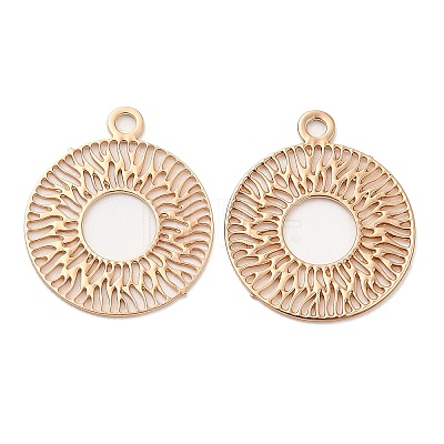 Long-Lasting Plated Brass Filigree Charms KK-K336-15KCG-1