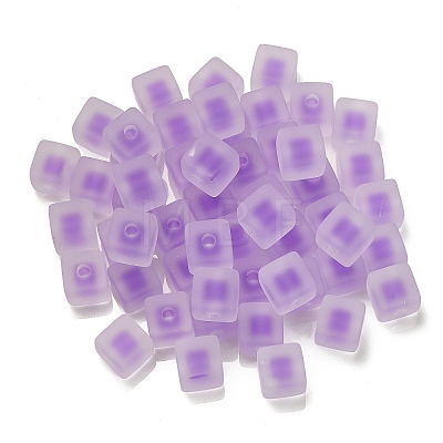 Frosted Acrylic European Beads OACR-G012-14H-1