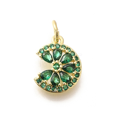 Brass Micro Pave Cubic Zirconia Pendants KK-L225-006G-03-1