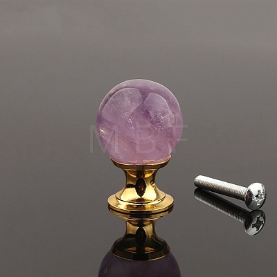 Metal & Natural Amethyst Drawer Knobs PW-WG57F80-04-1